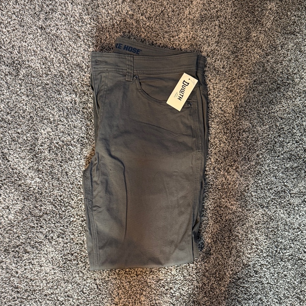 Duluth Trading Co. Men's Flex FireHose slim fit 5 pocket Dark Gray